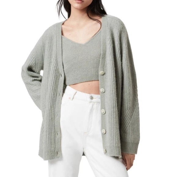ALL SAINTS Leanne Cardigan sage - Green Bay - Picture 7 of 10
